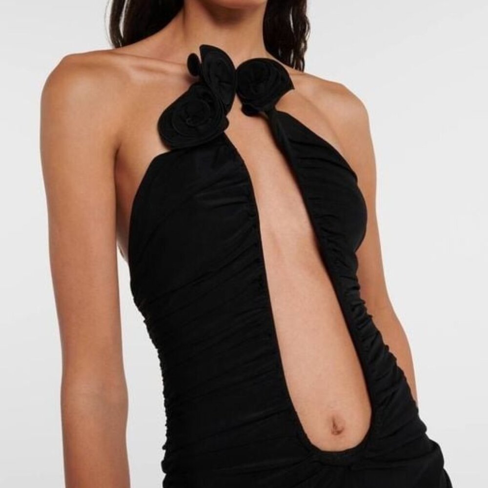 New Magda Butrym Plunging Gown in Black maxi backless strapless cutout small - Picture 13 of 16